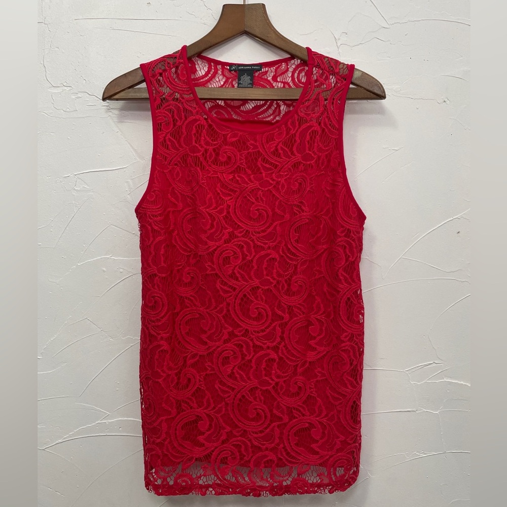 Adrianna Papell Lace Jersey Knit Top - Picture 6 of 8